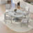 Bowlds Retro 5-piece Dining Set Extendable Round Table and 4 Chairs,Round Table Top with Leaf,dining table set,dining room set-388632241-388632243