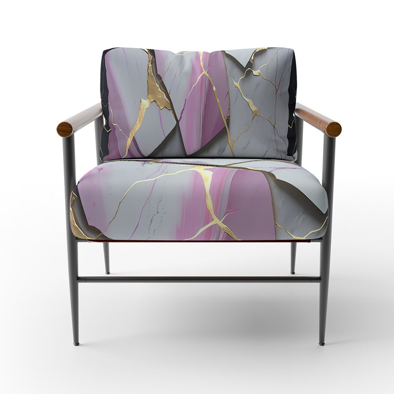 Cress - Fauteuil d'appoint rembourré en marbre, Noir, noir, noir, noir