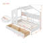 Lit simple en bois avec 2 tiroirs, lit pour enfant avec tablette de rangement, blanc