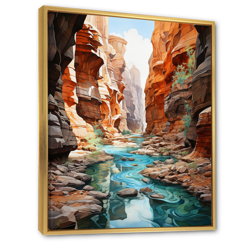 Baani Canyon Endless Journey VII sur impression sur toile, H 32 po x l 24 po x P 1 po, Cadre flottant doré