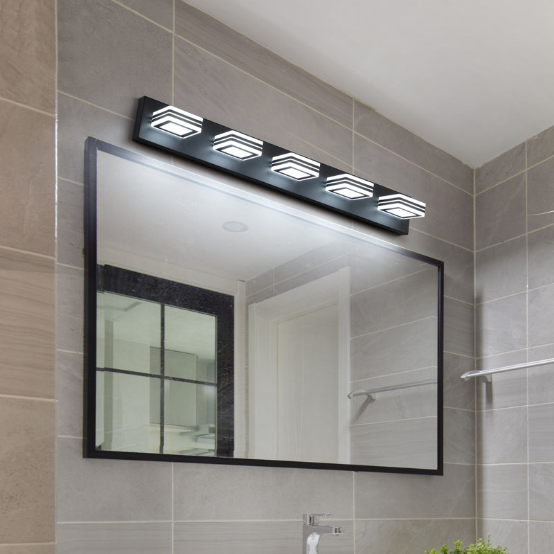 Luminaire pour meuble-lavabo mural 32 po à 5 lumières à DEL 32 po, noir