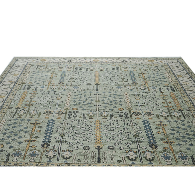 Tapis transitionnel céladon Oushak 12 x 15