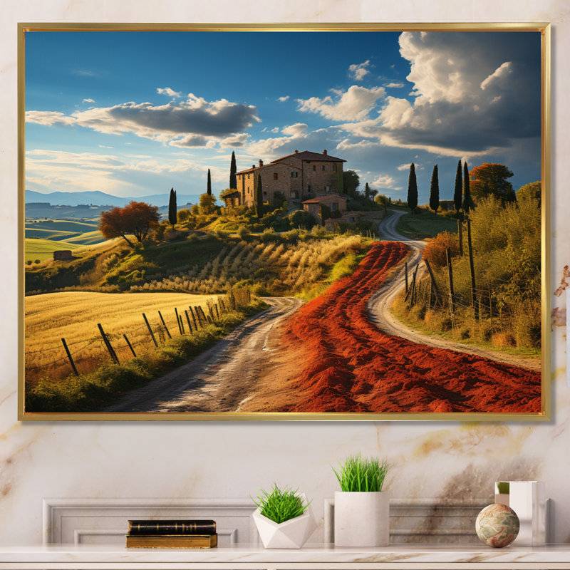 Italy Val Dorcia - Landscapes Canvas Prints, Cadre flottant doré, H 16 po x l 32 po x P 1 po