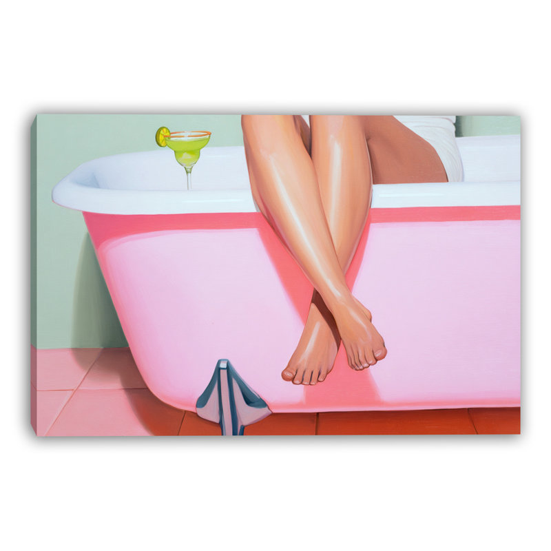 Art mural rose sur toile tendue, H 12 po x l 16 po x P 1 po