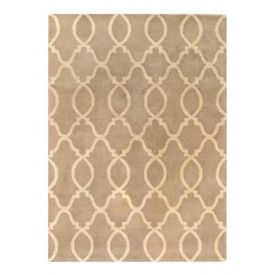 Tapis de zone ivoire touffeté géométrique fait main Burley