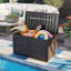 costway 111 cm W 380 L Deck Box with Wheels in Brown