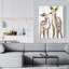 Cerf avec son fauve - art sur toile beige pour la décoration des enfants