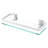 Wall Mounted Rectangle Glass Shelf with Aluminum Silver Rails, Extra Thick Tempered Glass Floating Shelf for Bathroom Storage-1929912166