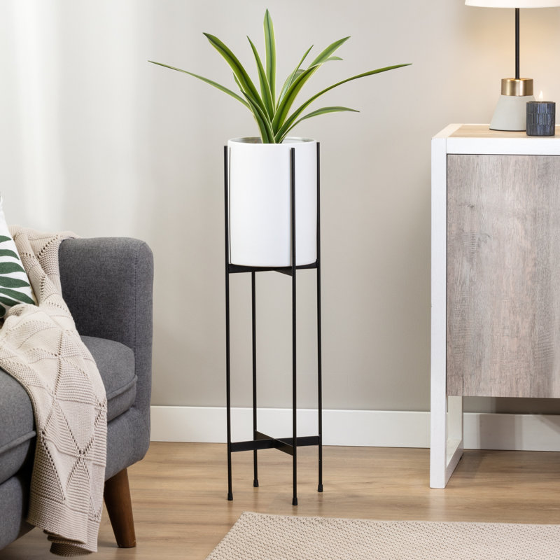 Pot à fleurs en céramique Kiros, H 29,5 po x l 7 po x P 7 po