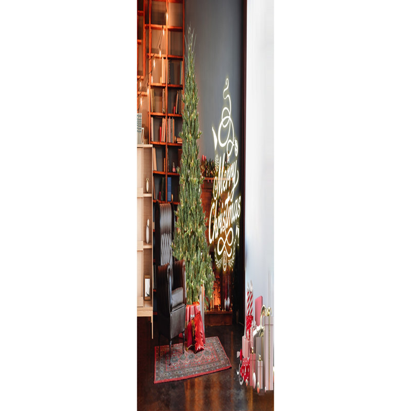 Arbre de Noël 7,5 pi pleine forme avec 850 lumières UL - branches mixtes en PE / PVC, 2441 pointes, base large pour les espaces spacieux, structure à charnières, support en métal stable