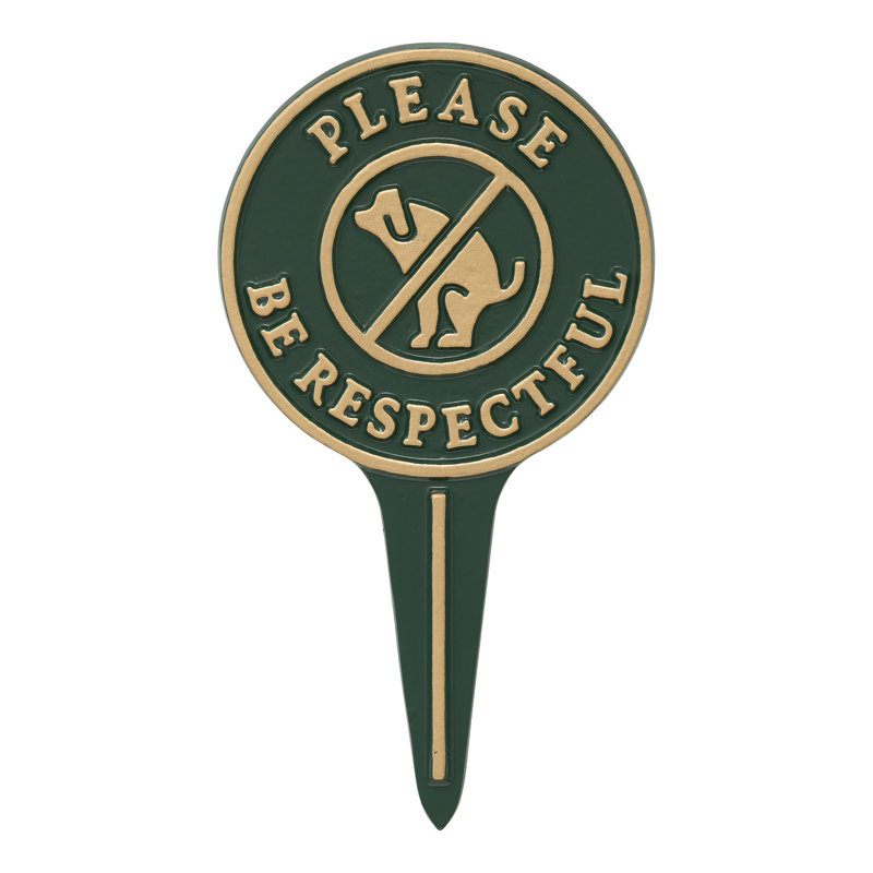 Enseigne de jardin Krause Veuillez être respectueux, Vert/doré