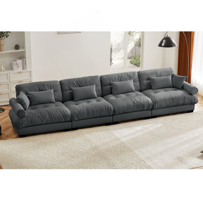 Velvet Fabric 3 - Seater Sofa