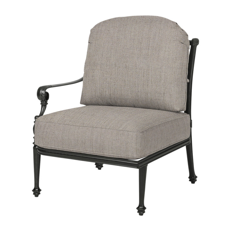 Grand Terrace Outdoor One Arm Lounge Chair, Cast Ash Sunbrella® Plainweave, Desert Bronze