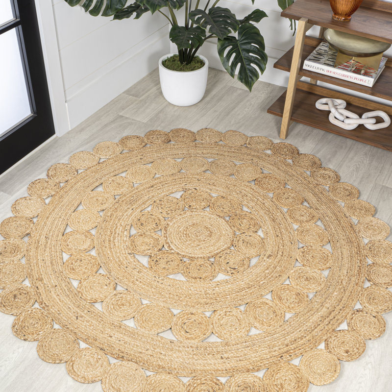 Tapis naturel Adwin Hippy Jute Medallion, Rond 5 pi 1 po