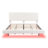 White  Boucle Floating Bed with Light,King-117872420