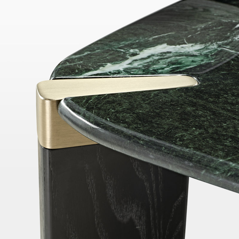 Modern  Green Marble Coffee Table Set With Side Table