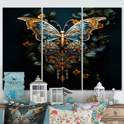Futuriste ambre et sarcelle, ensemble de reproductions d'art sur toile