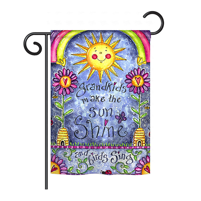 Drapeau de maison / jardin en polyester Grandkids, H 18,5 po x l 13 po