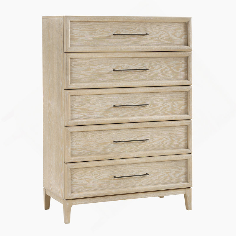 Commode de rangement avec 5 tiroirs, commode en bois pour chambre à coucher