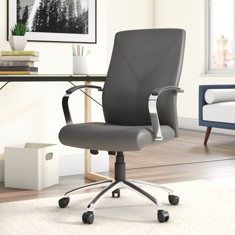 Leather Conference Chair, Gray