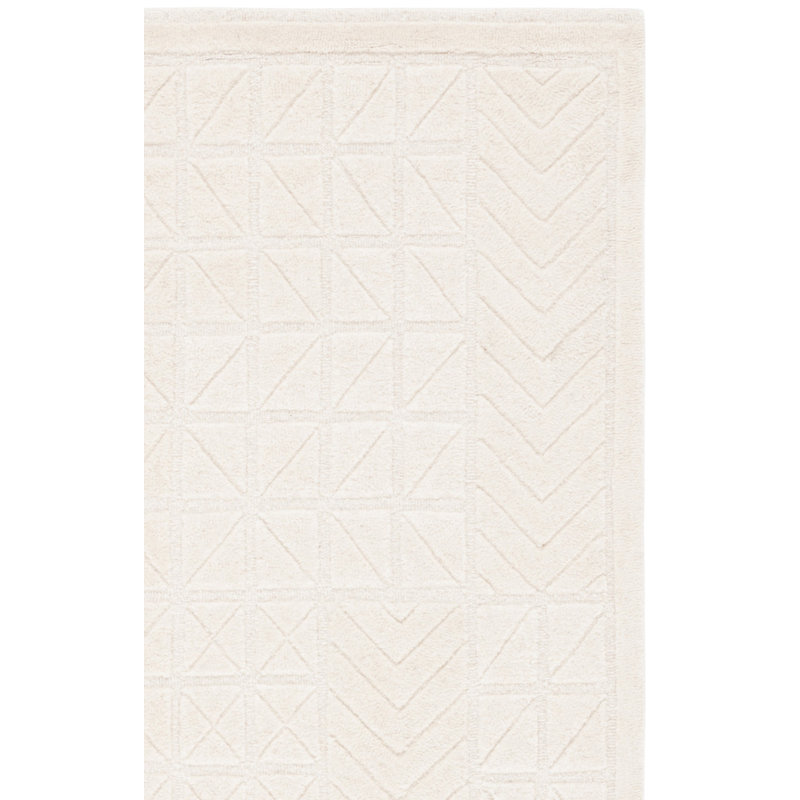 Tapis en laine et coton touffeté à la main Noni, Tapis de couloir 2 pi 3 po x 8 pi