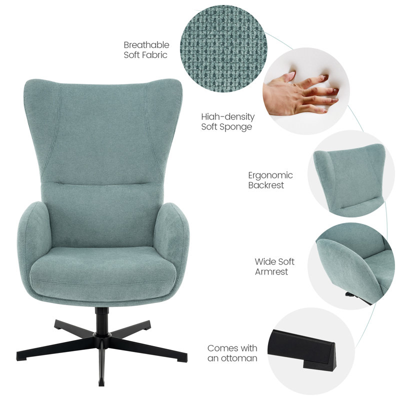 Hanayo Swivel Recliner with Ottoman