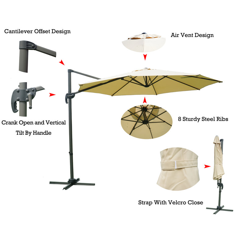 Parasol en porte-à-faux , Beige