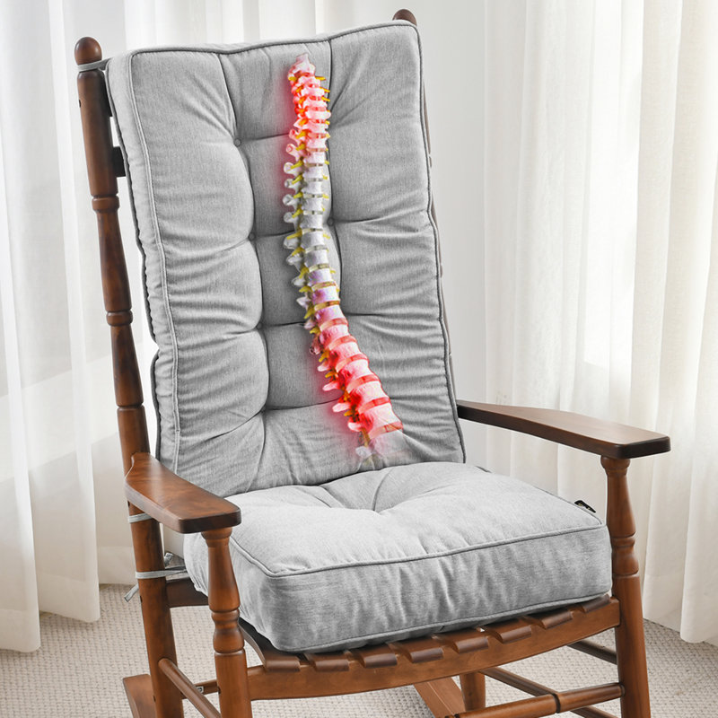 SUNROX Indoor/Outdoor Memory Foam Non Slip Rocking Chair Cushion, Heather Gray, 17" W x 17" D
