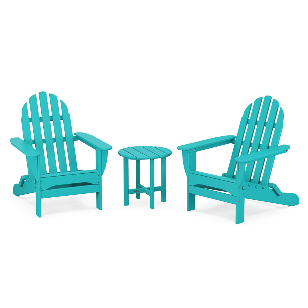 POLYWOOD Classic Folding Adirondack 3-Piece Set POLYWOOD® Frame 