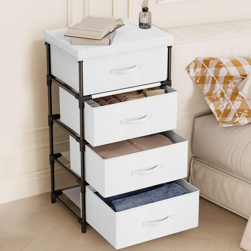 4 Drawer Storage Drawer, White