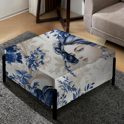 Grand repose-pieds carré Cobalt Blue