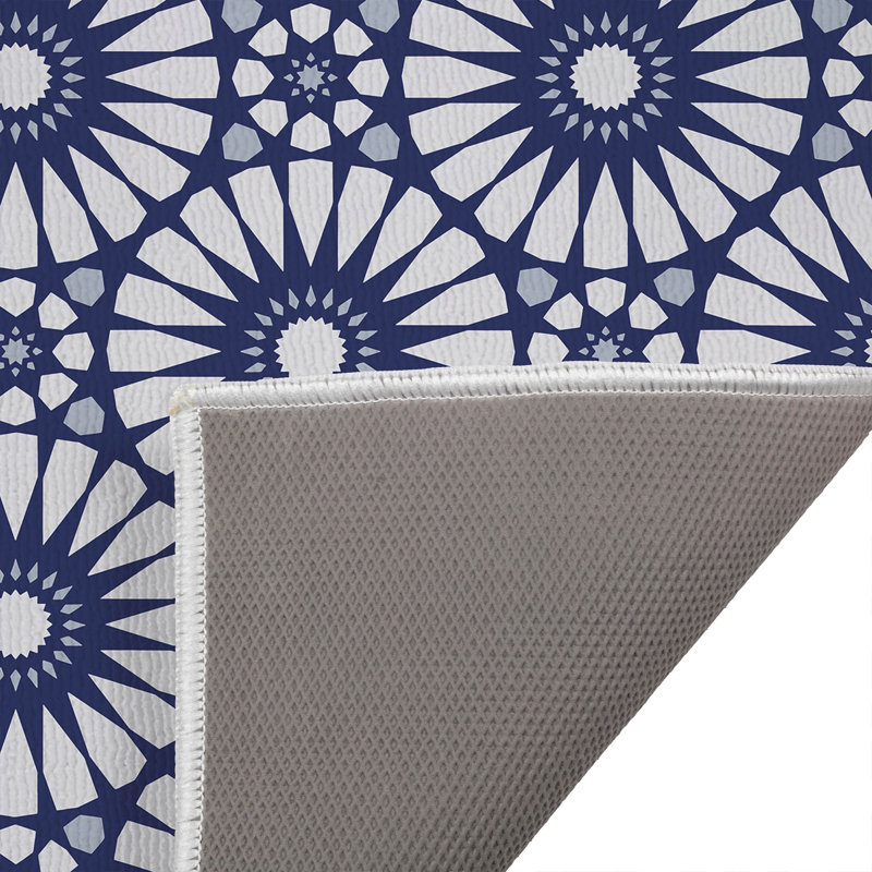 Sylvia Non-Skid Bath Mat, Single - 24" L x 17" W, Navy
