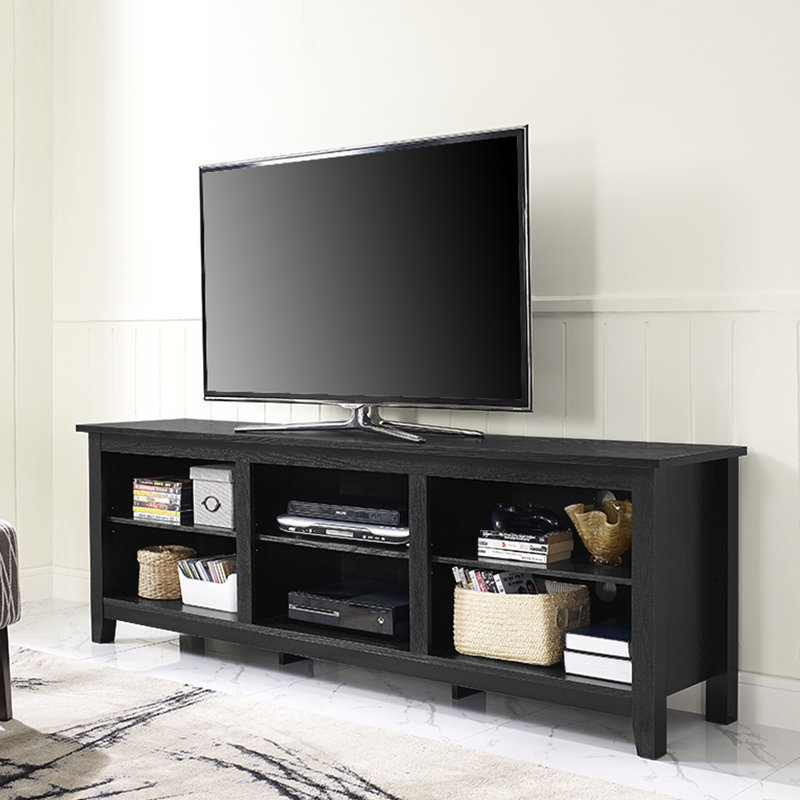 Sunbury Open Storage TV Stand, Black, 58"