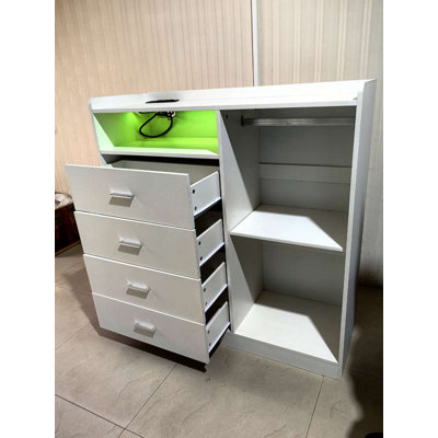 Armoire à trois tiroirs avec lumières DEL