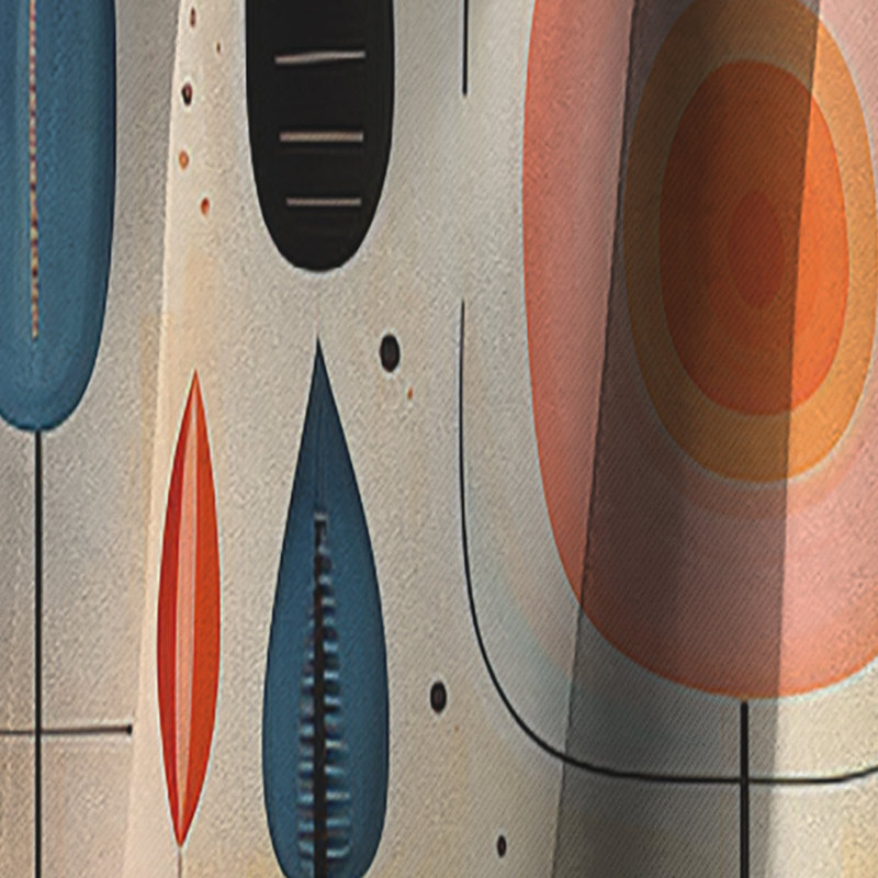 Dykstra - Rideau occultant abstrait Mid-Century - 1 panneau, L 52 po x L 63 po