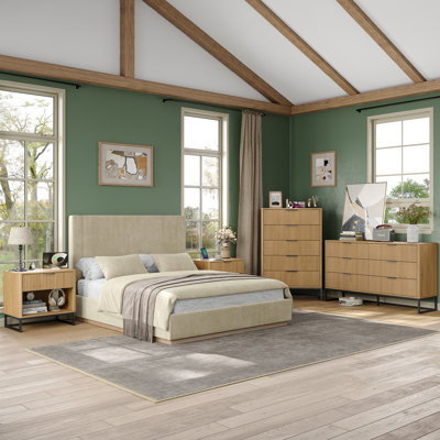 Northfield 3 Piece Bedroom Set,Fluted Design