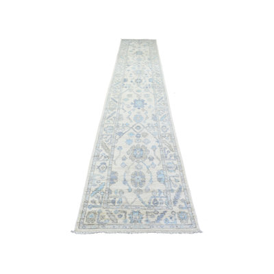 Tapis de couloir ivoire en laine douce noué à la main ivoire 2 pi 8 po x 15 pi 4 po F90789924CB849D88A0FB985BE4E17F6