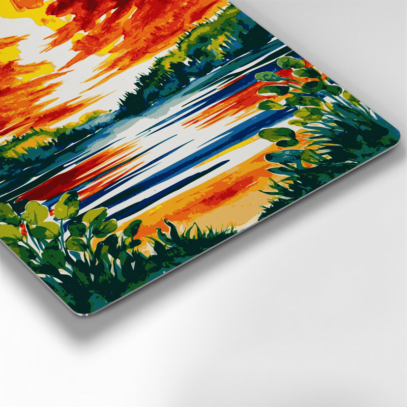 Aquarelle, paysage 82, art mural en métal brun, 14'' H x 11'' W