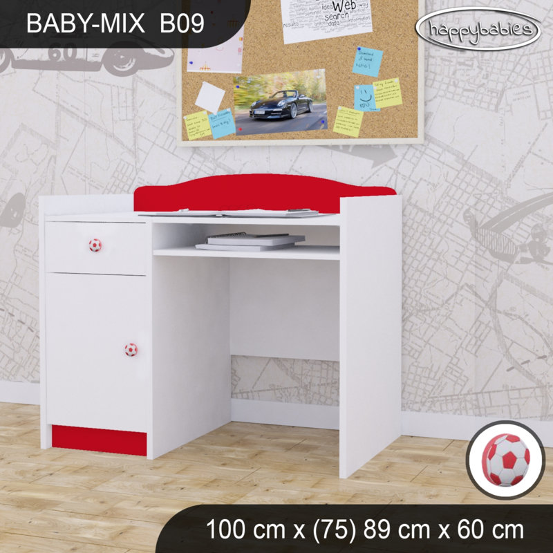 100cm Computer Desk, Red