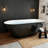 55" Acrylic Oval Freestanding Bathtub, Minimalist Flat Bottom Soaking Tub with Slotted Overflow and Center Drain, Multiple Colors Available-129104723