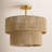 17.7" Natural Jute 2-Tier Semi-Flush Mount Light