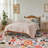 Rug For Living Room, 5X7 Area Rug Floral Vintage Rug For Bedroom Non-Slip Non Shedding Indoor Floor Carpet, Low Pile Foldable Stain Resistant Carpet For Dining Room, Office, Home Decor, Beige