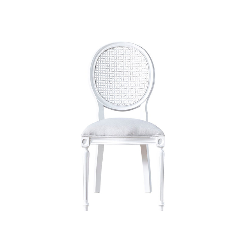 Chaise élégante en bois de hêtre, finition blanche, 19,7 po x 18,5 po x 38,6 po | 100% bois de hêtre massif, épaisseur: 0,7 pouce | Parfait pour la salle à manger ou le bureau, design élégant et durable pour l'esthétique moderne