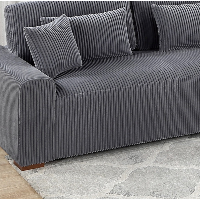 Canapé modulaire moderne 2 pièces Mod, Gris foncé