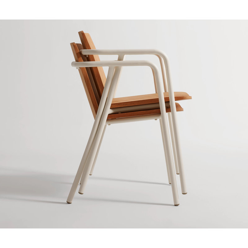 Offline Outdoor Teak Dining Armchair, White