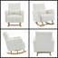 Chaise berçante en velours avec coussin en velours blanc