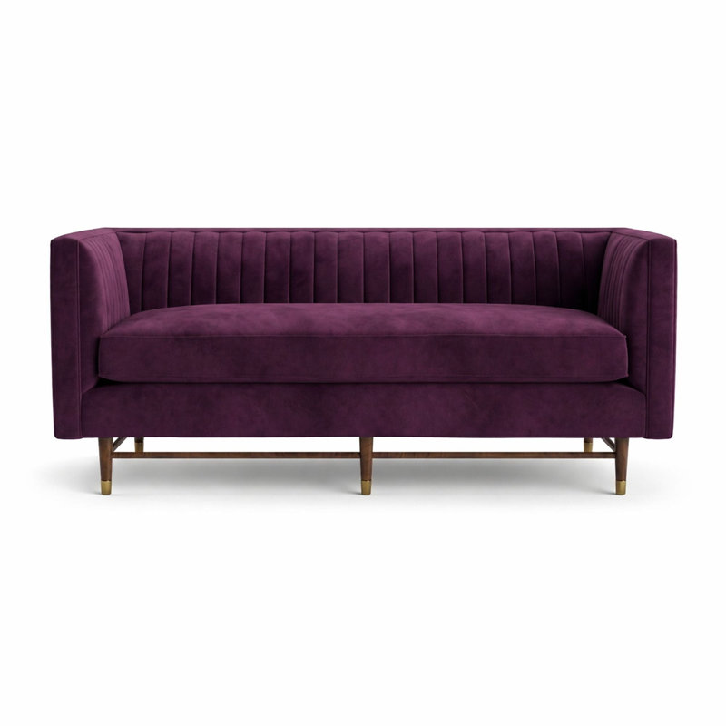 Wolle Fabric | Solid Mohair-Like Velvet | Upholstery Fabric, Grape