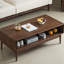 Table basse en bois de chêne massif avec rangement mixte-574885717