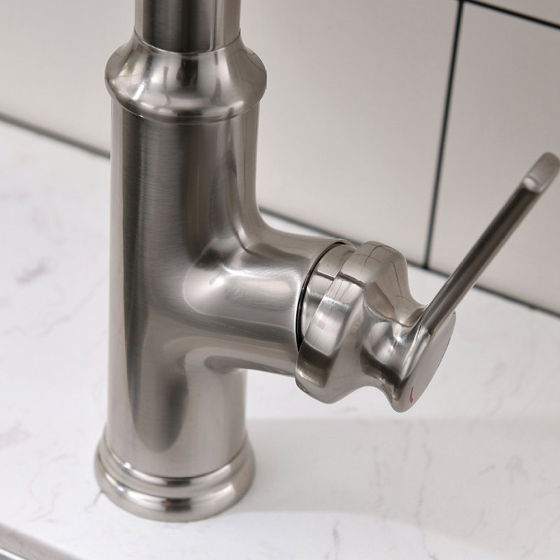 Robinet de cuisine avec douchette extractible en nickel brossé