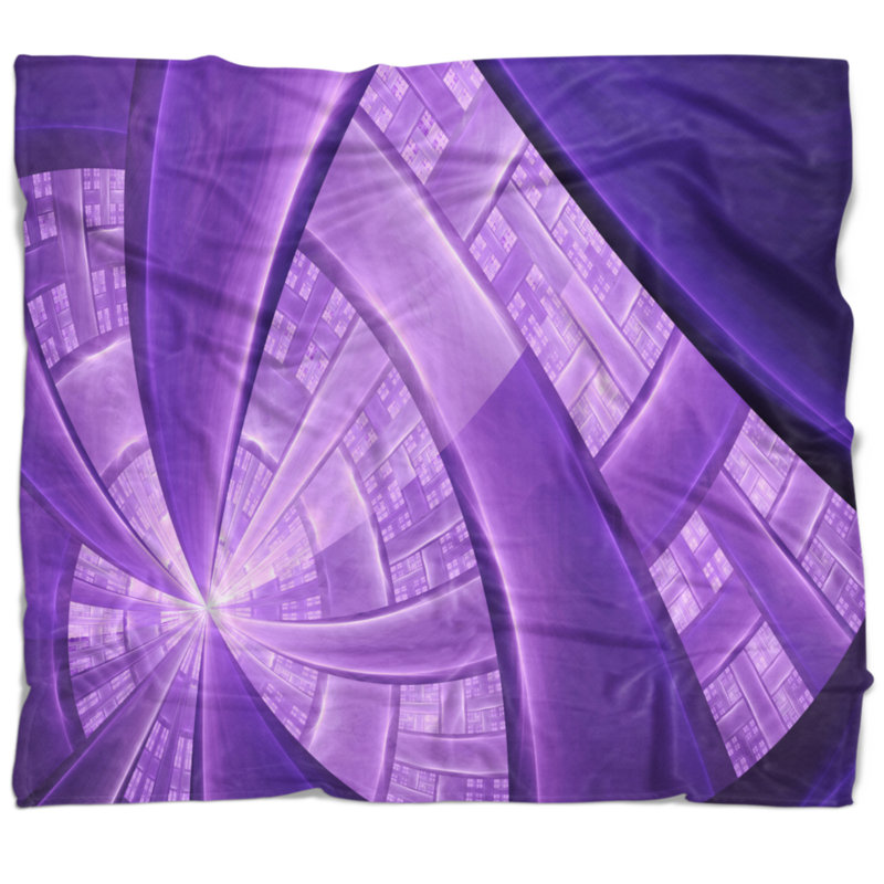  Couverture Fractal, L 59 po x L 71 po, Mauve